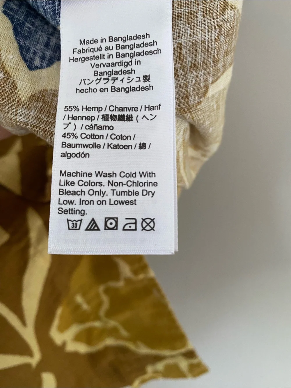 J.Crew Men’s Hemp Cotton Camp Collar Tropical Floral Resort Shirt XL